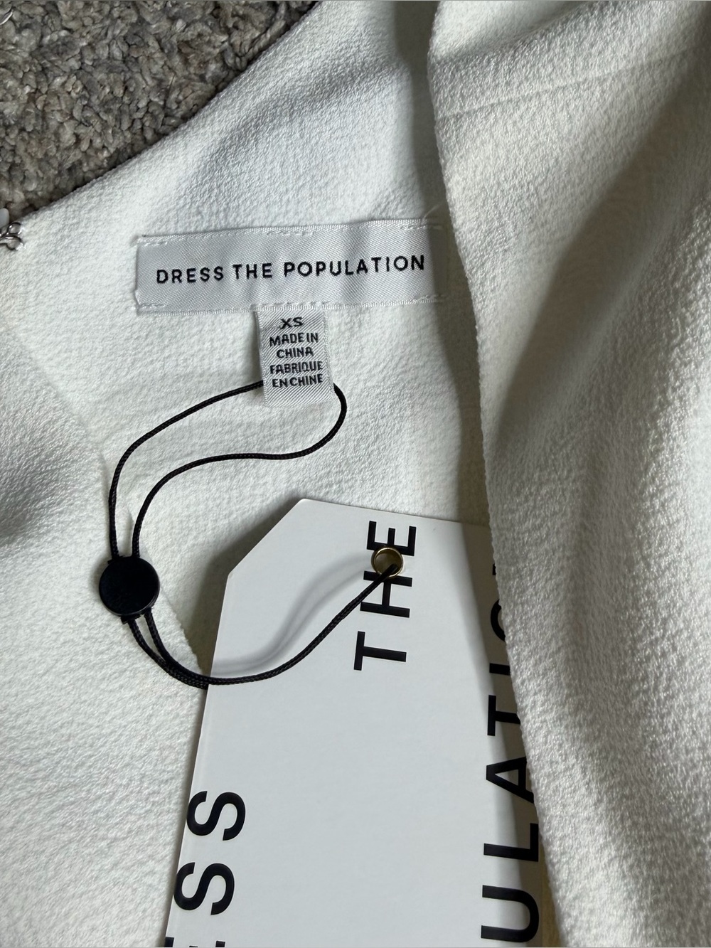 Dress The Population Corey Dress XS White bride bridal shower wedding feminine - Picture 10 of 14